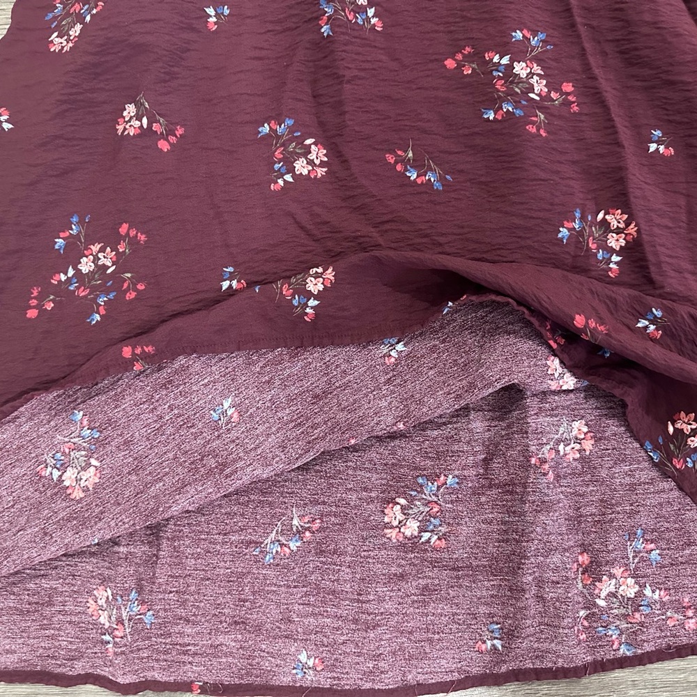 a.n.a Burgundy Floral Long Sleeve Dress - Picture 4 of 4